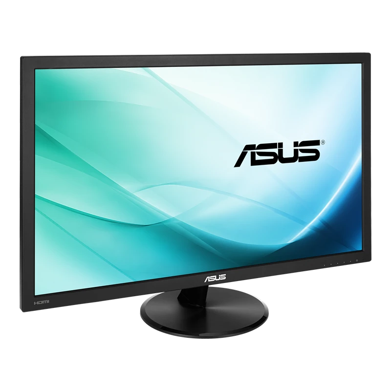 شاشة Asus VP228HE مقاس 21.5 بوصة بدقة 1920 × 1080 (FHD) TN 60 هرتز ووقت استجابة 1 مللي ثانية ومنفذ HDMI 1.4 / VGA مع مكبرات صوت 1.5 وات × 2