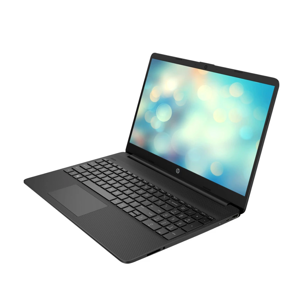 كمبيوتر محمول HP 15s-FQ5021NE Intel® 12Th Gen™ Core I5-1235U، ذاكرة وصول عشوائي DDR4 سعة 8 جيجابايت، محرك أقراص SSD NVMe® سعة 512 جيجابايت، رسومات Intel® Iris® Xe، شاشة 15.6 بوصة بدقة 1366 × 768 (HD)، نظام التشغيل Windows 10 Pro - أسود