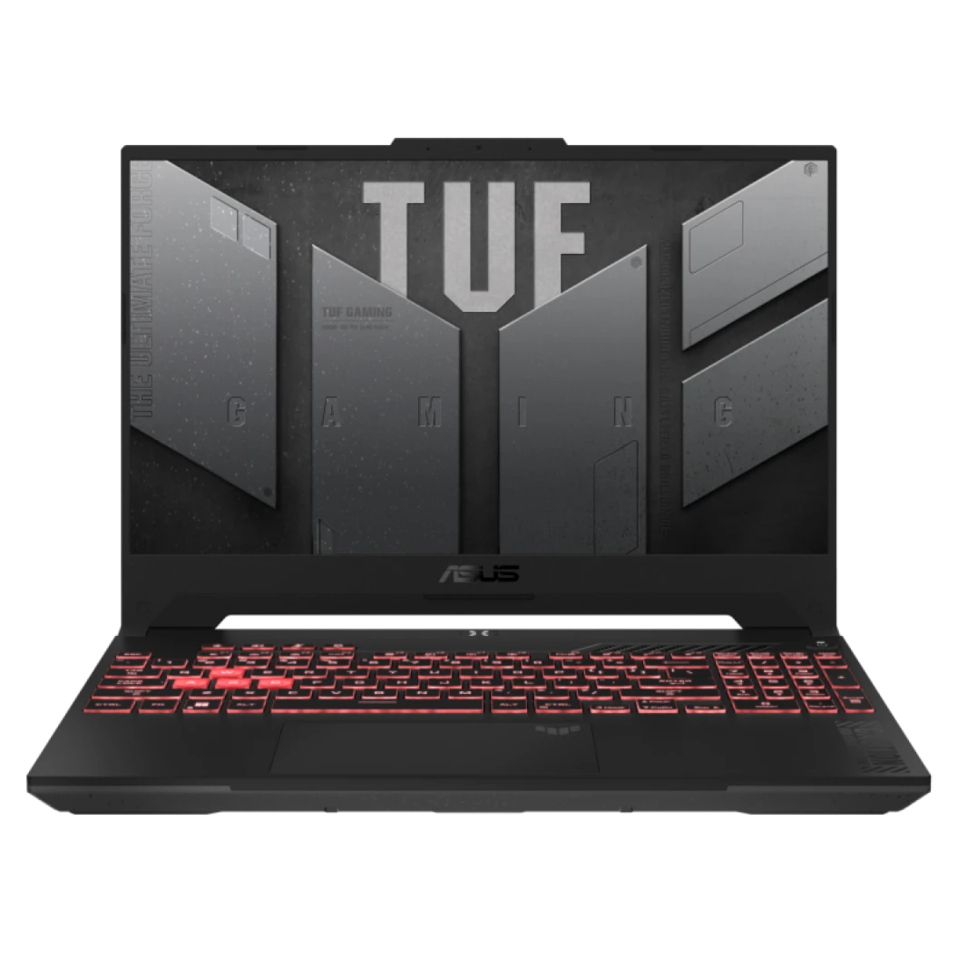 لابتوب ASUS TUF Gaming A15، معالج Ryzen™ 5 7535HS، سعة 512 جيجابايت SSD NVME، ذاكرة 16 جيجا بايت DDR5، RTX 2050 4 جيجا بايت DDR6 144 هرتز، أسود جرافيت