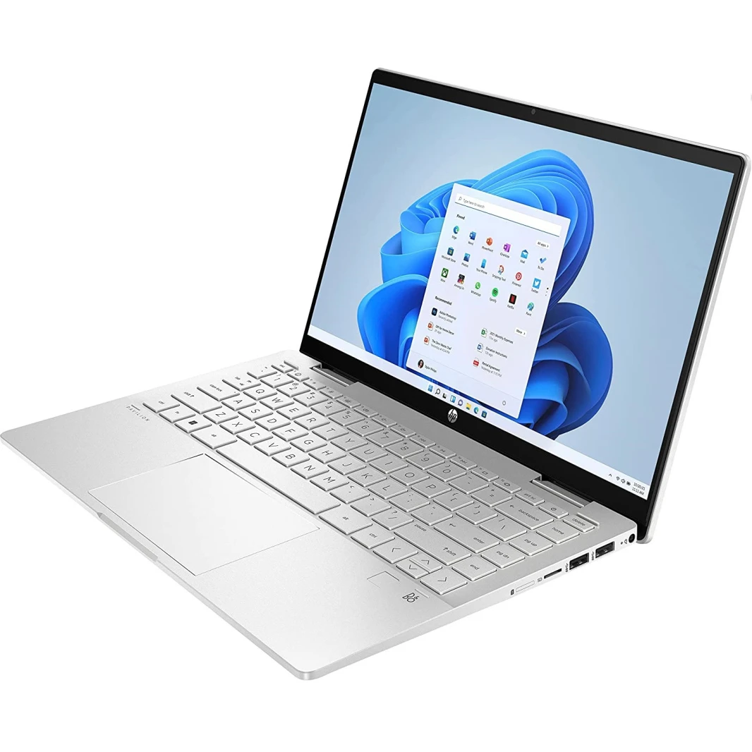 كمبيوتر محمول HP Pavilion x360 14-dy2050wm Intel® 12Th Gen™ Core I5-1235U، ذاكرة وصول عشوائي DDR4 سعة 8 جيجابايت، محرك أقراص SSD NVMe® سعة 256 جيجابايت، رسومات Intel® Iris® Xe، شاشة تعمل باللمس 2 في 1 IPS بدقة 1920 × 1080 (FHD) مقاس 14 بوصة، قابل للتحويل 2 في 1، نظام التشغيل Windows 11 Home -