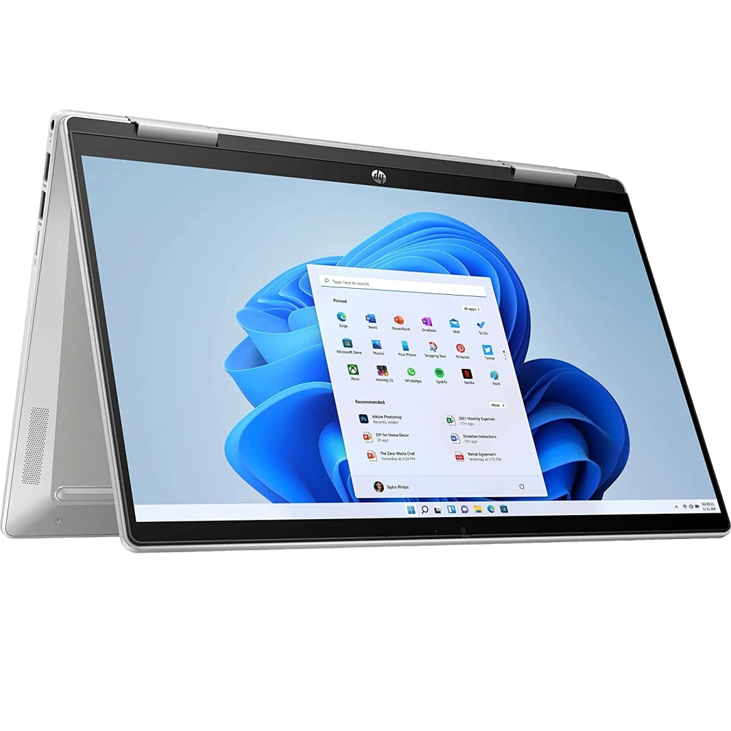 كمبيوتر محمول HP Pavilion x360 14-dy2050wm Intel® 12Th Gen™ Core I5-1235U، ذاكرة وصول عشوائي DDR4 سعة 8 جيجابايت، محرك أقراص SSD NVMe® سعة 256 جيجابايت، رسومات Intel® Iris® Xe، شاشة تعمل باللمس 2 في 1 IPS بدقة 1920 × 1080 (FHD) مقاس 14 بوصة، قابل للتحويل 2 في 1، نظام التشغيل Windows 11 Home -