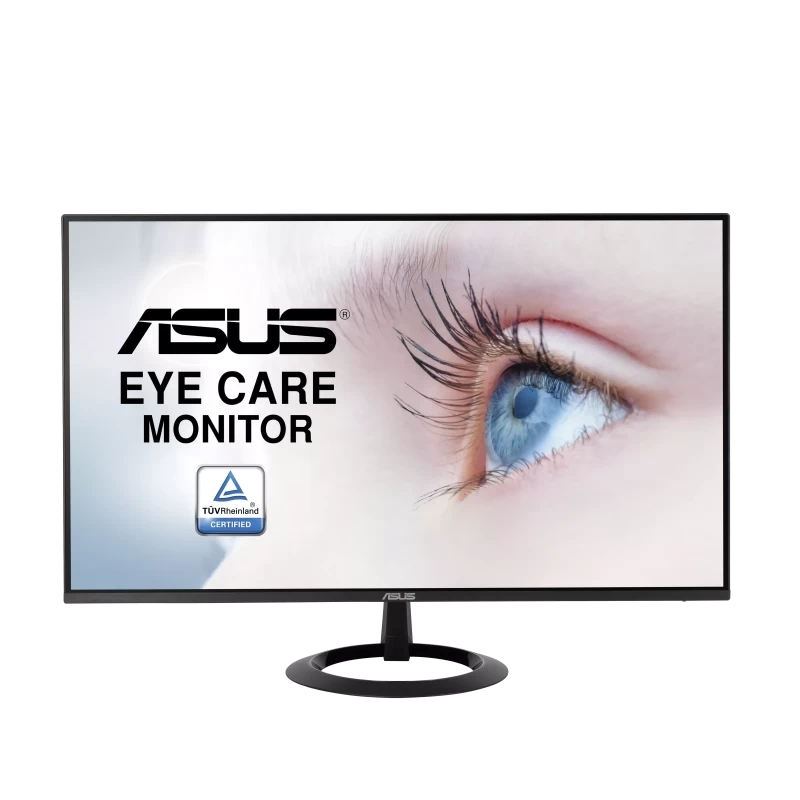 شاشة Asus VZ24EHE Eye Care - 23.8 بوصة 1920 × 1080 (FHD) IPS 75 هرتز 1 مللي ثانية HDMI 1.4 / VGA AMD FreeSync™ ضوء أزرق منخفض، خالية من الوميض، فائقة النحافة - أسود