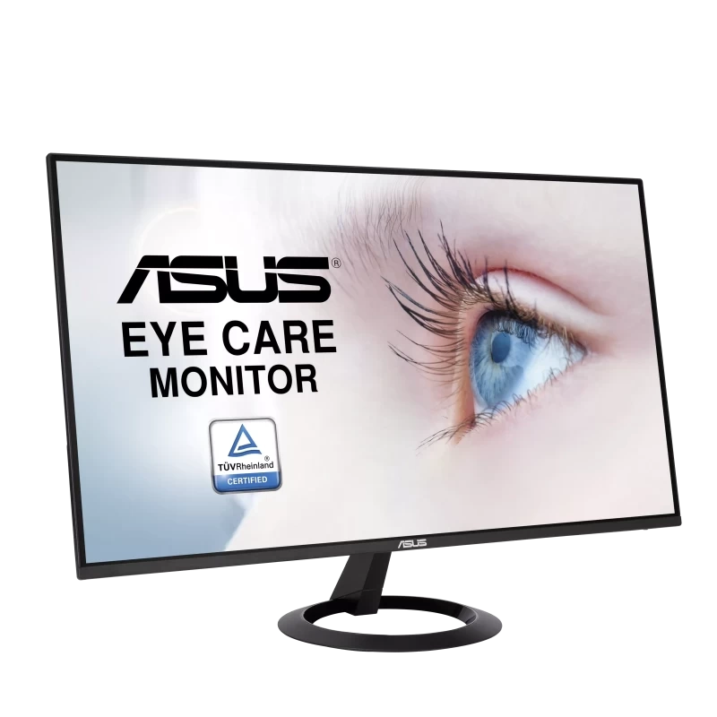 شاشة Asus VZ24EHE Eye Care - 23.8 بوصة 1920 × 1080 (FHD) IPS 75 هرتز 1 مللي ثانية HDMI 1.4 / VGA AMD FreeSync™ ضوء أزرق منخفض، خالية من الوميض، فائقة النحافة - أسود