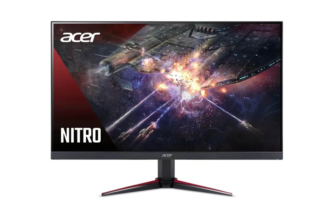 شاشة ألعاب مسطحة Acer Nitro VG240Y مقاس 23.8 بوصة بدقة 1920 × 1080 (FHD) IPS بمعدل تحديث 180 هرتز ووقت استجابة 0.5 مللي ثانية ومنفذ HDMI 2.0 / DP 1.2 مع HDR10 وAMD Freesync Premuim مع مكبرات صوت مدمجة - أسود