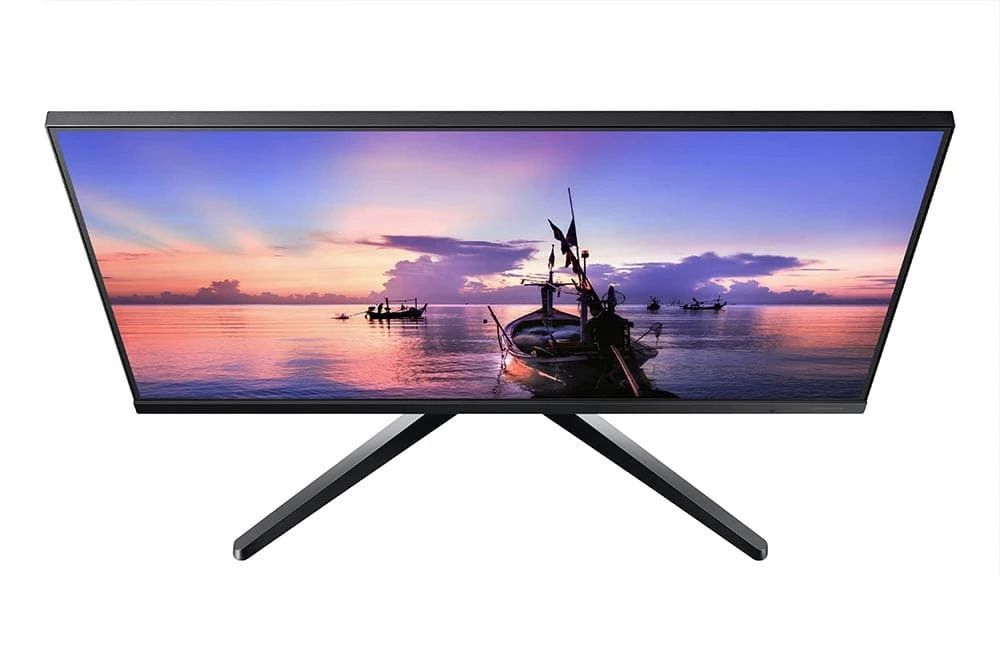 شاشة مسطحة بدون حدود F27T350FHM من سامسونج مقاس 27 بوصة بدقة 1920 × 1080 (FHD) IPS بمعدل تحديث 75 هرتز ووقت استجابة 5 مللي ثانية ومنفذ HDMI 1.4 / VGA وتقنية AMD FreeSync™ - لون أسود