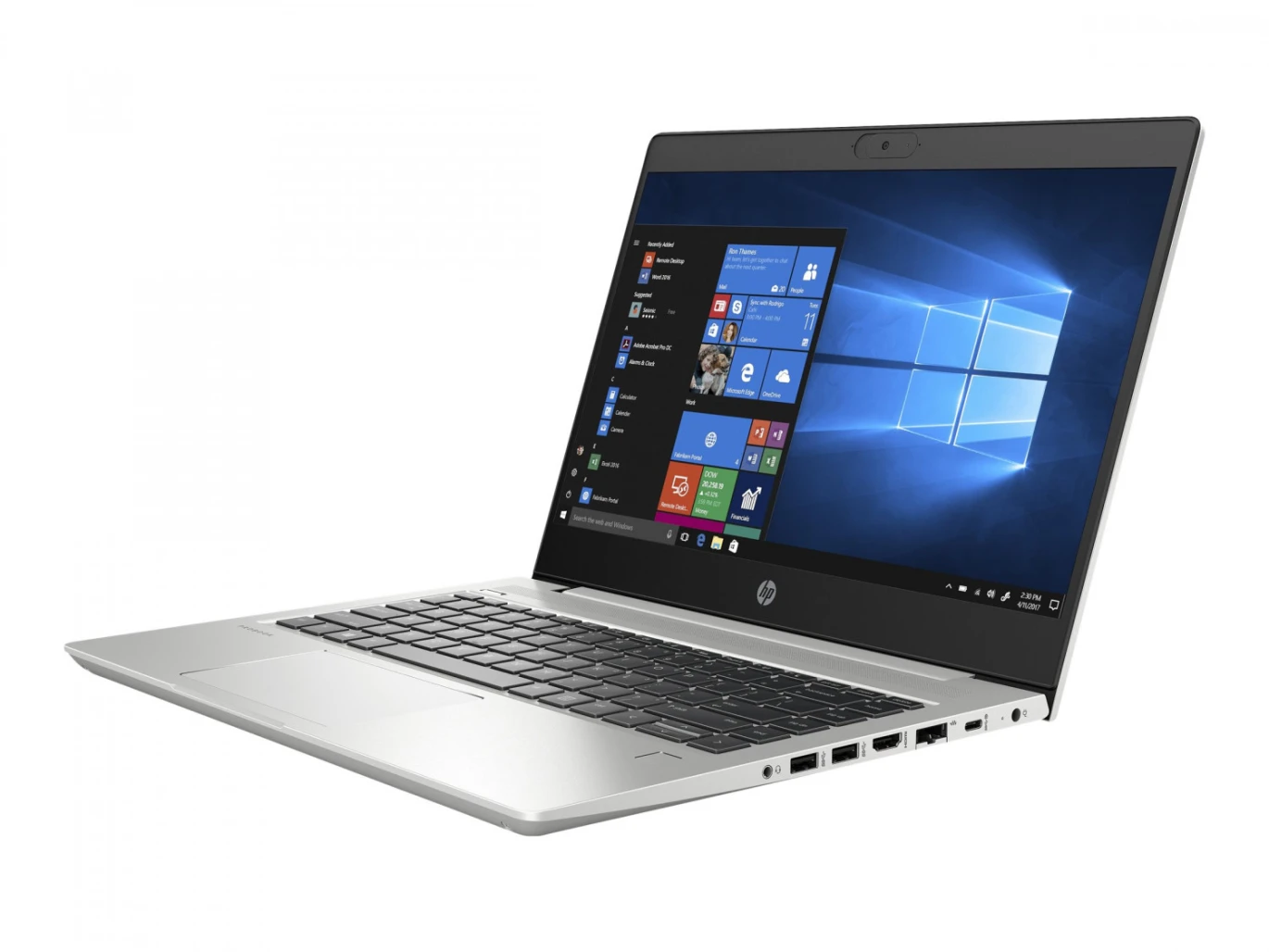 HP Probook 445 G7 AMD® Ryzen™ 5-4500U، ذاكرة وصول عشوائي سعتها 8 جيجابايت، وذاكرة NVMe® سعة 512 جيجابايت، وبطاقة رسومات AMD® Radeon™ Vega 6، وشاشة 14 بوصة بدقة 1280 × 720 (HD)، ونظام تشغيل Windows 10 Pro - فضي