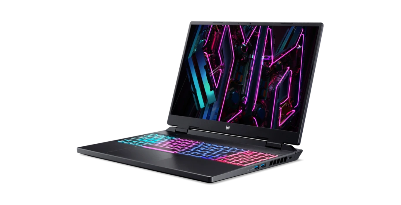 كمبيوتر محمول Acer Predator Neo 16 PHN16 Intel® 13Th Gen Core™ I7-13700HX، ذاكرة وصول عشوائي 16 جيجابايت DDR5، 512 جيجابايت NVMe® SSD، Nvidia® Geforce™ RTX 4050 6GB GDDR6، شاشة 16 بوصة IPS بدقة 1920 × 1200 (WUXGA) 165 هرتز 3 مللي ثانية، نظام التشغيل Windows 11 Pro