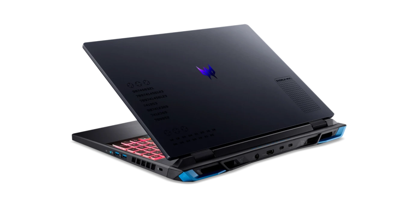 كمبيوتر محمول Acer Predator Neo 16 PHN16 Intel® 13Th Gen Core™ I7-13700HX، ذاكرة وصول عشوائي 16 جيجابايت DDR5، 512 جيجابايت NVMe® SSD، Nvidia® Geforce™ RTX 4050 6GB GDDR6، شاشة 16 بوصة IPS بدقة 1920 × 1200 (WUXGA) 165 هرتز 3 مللي ثانية، نظام التشغيل Windows 11 Pro