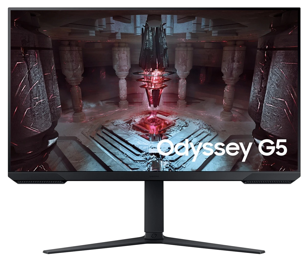 شاشة ألعاب مسطحة Samsung Odyssey G5 G51C مقاس 27 بوصة بدقة 2560 × 1440 (2K QHD) VA 165Hz 1ms HDMI 2.0 / DP 1.4 مع AMD Freesync Premuim وحامل قابل للتعديل (ضبط الارتفاع والدوران والدوران المحوري)