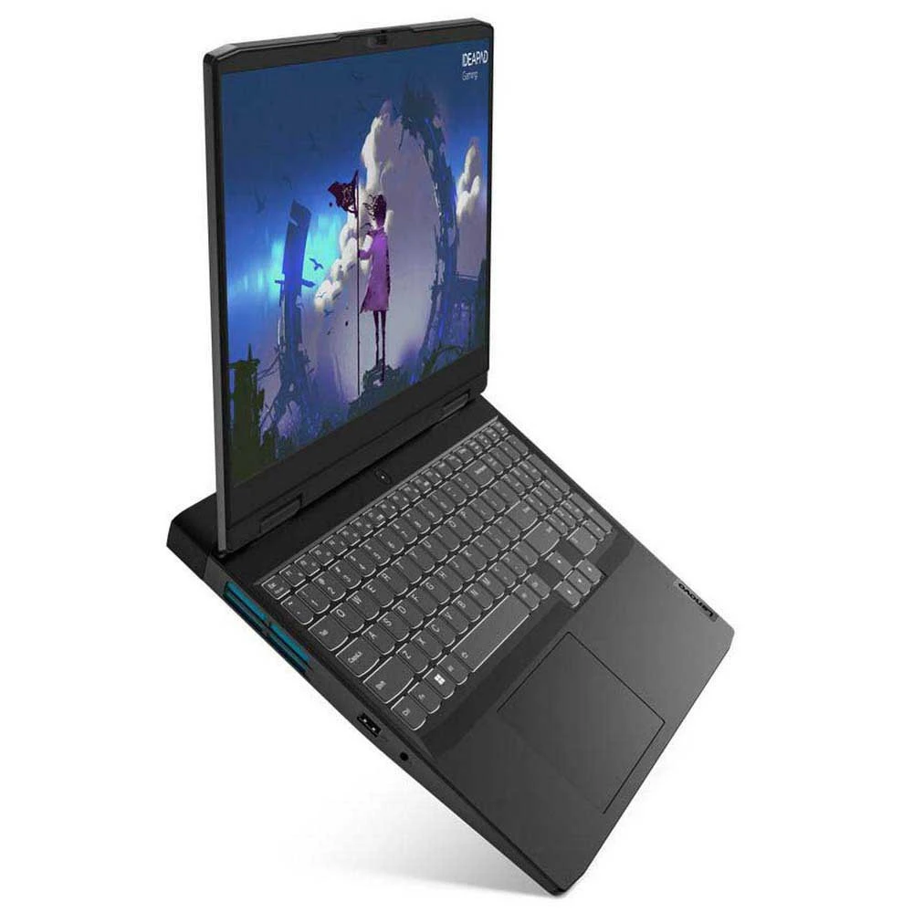 كمبيوتر محمول Lenovo IdeaPad Gaming 3 15IAH7 Intel® 12Th Gen Core™ I7-12700H، ذاكرة وصول عشوائي DDR4 سعة 16 جيجابايت، محرك أقراص SSD NVMe® سعة 512 جيجابايت، بطاقة رسومات Nvidia® Geforce™ RTX 3050 Ti سعة 4 جيجابايت GDDR6، شاشة 15.6 بوصة IPS بدقة 1920 × 1080 (FHD) وتردد 120 هرتز ومدة انتظار 16 مللي ثانية، نظام التشغيل Windows 11 Home - Onyx Gr