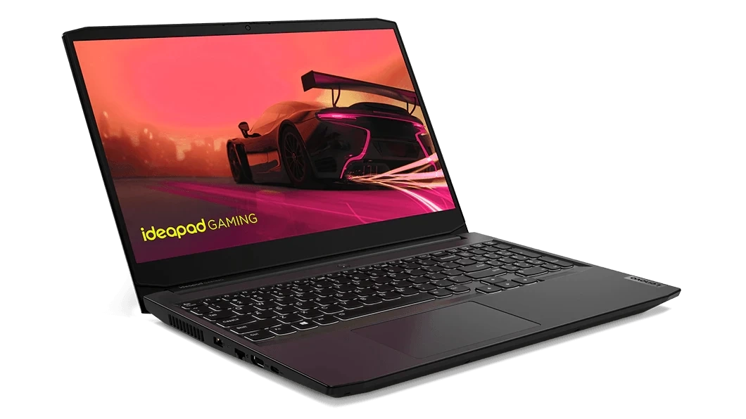 كمبيوتر محمول Lenovo IdeaPad Gaming 3 15ACH6 AMD® Ryzen™ 5-5600H، ذاكرة وصول عشوائي DDR4 سعة 16 جيجابايت، ومحرك أقراص SSD NVMe® سعة 512 جيجابايت، وبطاقة رسومات Nvidia® Geforce™ RTX 3060 سعة 6 جيجابايت GDDR6، وشاشة 15.6 بوصة IPS بدقة 1920 × 1080 (FHD) وتردد 165 هرتز ومدة استجابة 20 مللي ثانية، ونظام تشغيل Windows 10 Pro - أسود