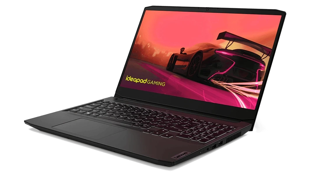 كمبيوتر محمول Lenovo IdeaPad Gaming 3 15ACH6 AMD® Ryzen™ 5-5600H، ذاكرة وصول عشوائي DDR4 سعة 16 جيجابايت، ومحرك أقراص SSD NVMe® سعة 512 جيجابايت، وبطاقة رسومات Nvidia® Geforce™ RTX 3060 سعة 6 جيجابايت GDDR6، وشاشة 15.6 بوصة IPS بدقة 1920 × 1080 (FHD) وتردد 165 هرتز ومدة استجابة 20 مللي ثانية، ونظام تشغيل Windows 10 Pro - أسود