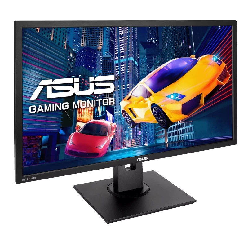 شاشة Asus VP28UQGL مقاس 28 بوصة بدقة 3840 × 2160 (4K) TN 60Hz 1ms HDMI 2.0 / DP 1.2 AMD FreeSync™ Flicker Free، فلتر الضوء الأزرق، تصميم مريح (ضبط الارتفاع، إمالة دوارة، تدوير) - أسود