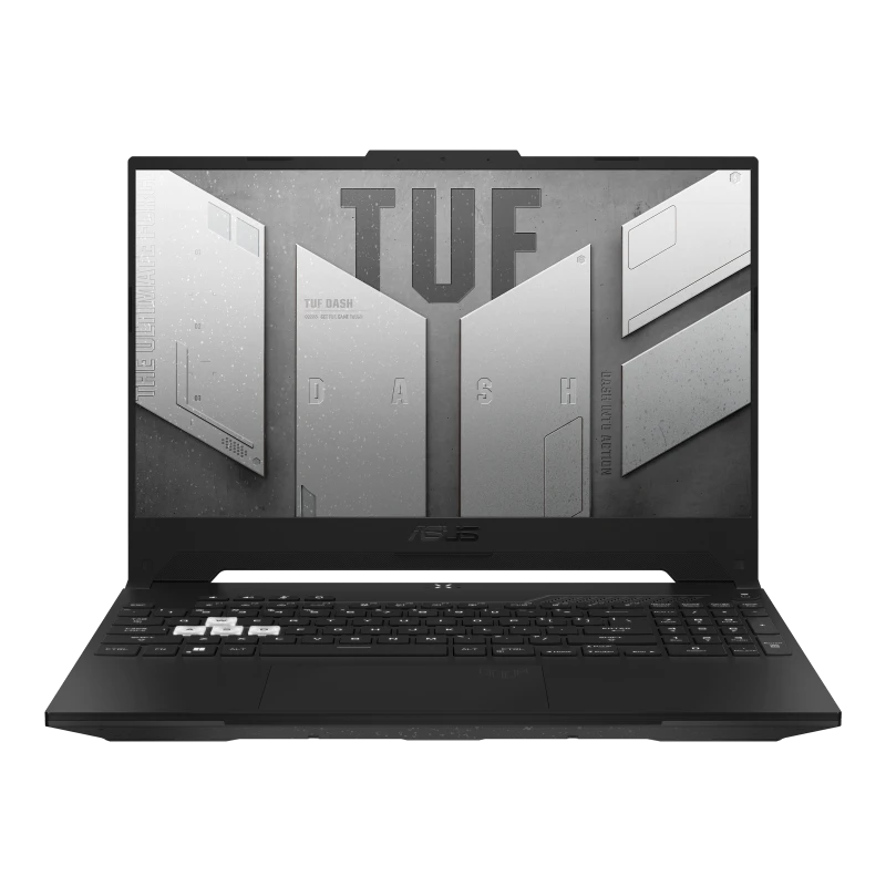 كمبيوتر محمول Asus TUF Dash F15 (2022) FX517ZM Intel® 12Th Gen Core™ I7-12650H، ذاكرة وصول عشوائي سعتها 16 جيجابايت DDR5، ومحرك أقراص SSD NVMe® سعة 512 جيجابايت، وبطاقة رسومات Nvidia® Geforce™ RTX 3060 سعة 6 جيجابايت GDDR6، وشاشة 15.6 بوصة IPS-Level بدقة 1920 × 1080 (FHD) وتردد 144 هرتز ومدة تشغيل 3 مللي ثانية، ونظام تشغيل Windows 10 Home