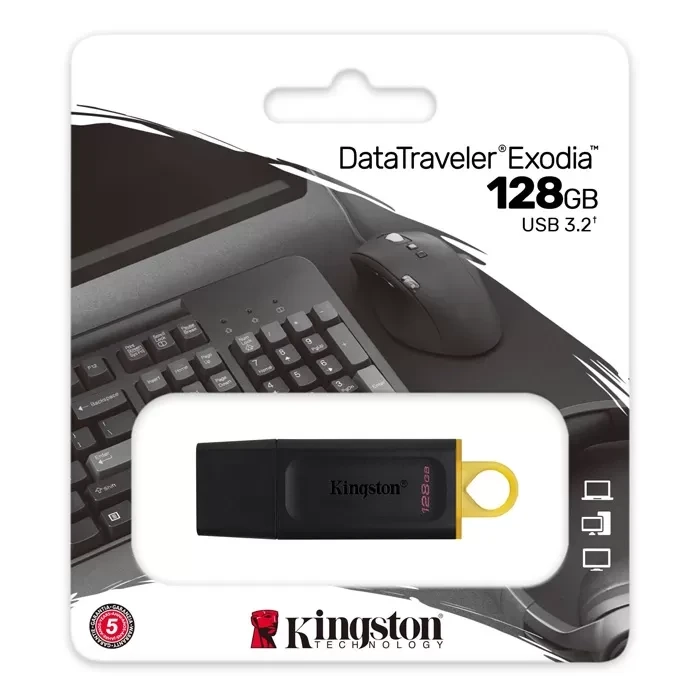 محرك أقراص فلاش Kingston DataTraveler Exodia USB 3.2 Gen 1 بسعة 128 جيجابايت