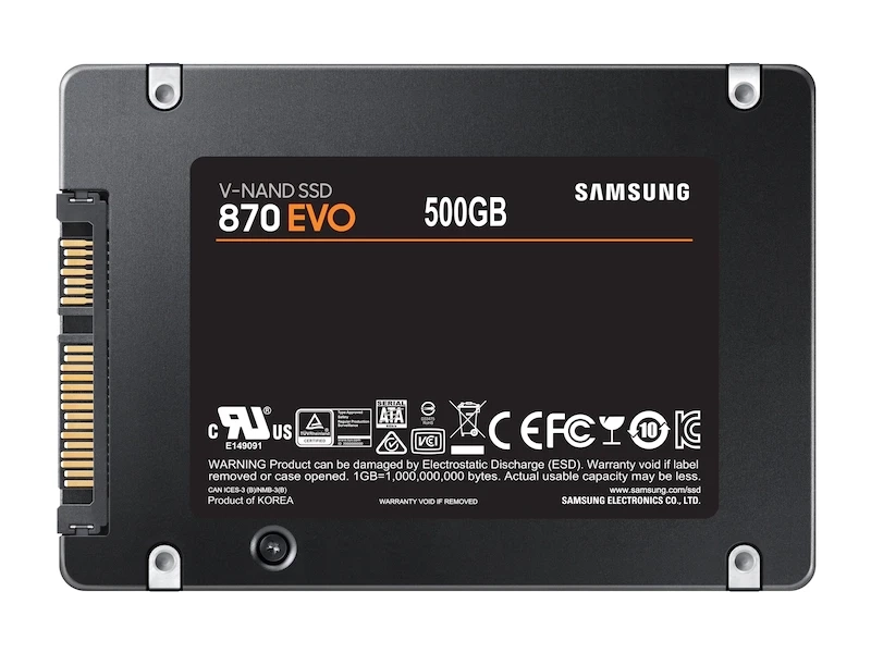 قرص SSD داخلي Samsung 870 EVO SATA 2.5 بوصة بسعة 500 جيجابايت