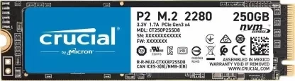 Crucial P2 250GB 3D NAND NVMe PCIe M.2 SSD حتى 2400 ميجابايت/ثانية