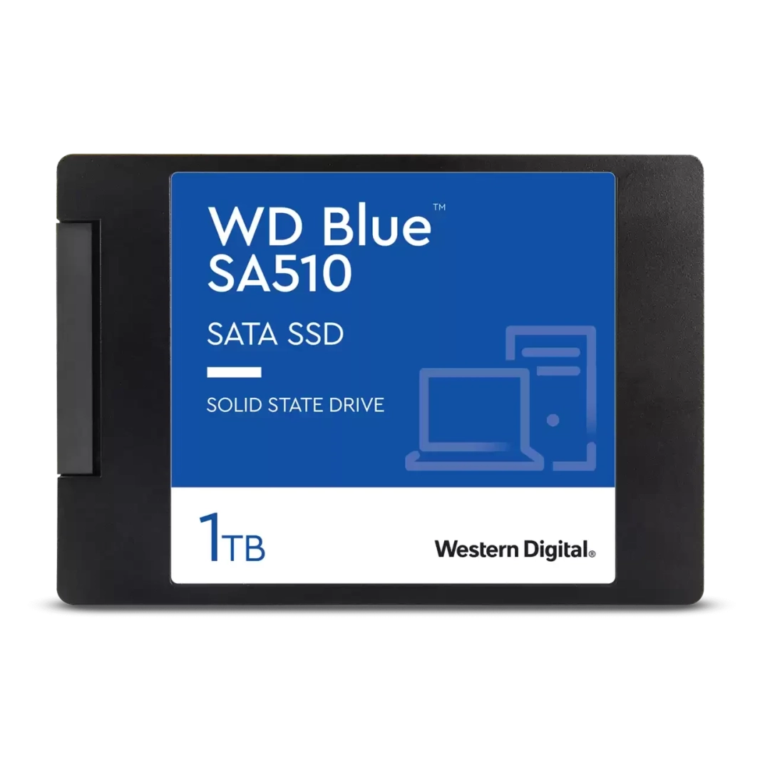 محرك أقراص الحالة الصلبة الداخلي WD Blue SA510 بسعة 1 تيرابايت SATA مقاس 2.5 بوصة/7 مم بسرعة تصل إلى 560 ميجابايت/ثانية