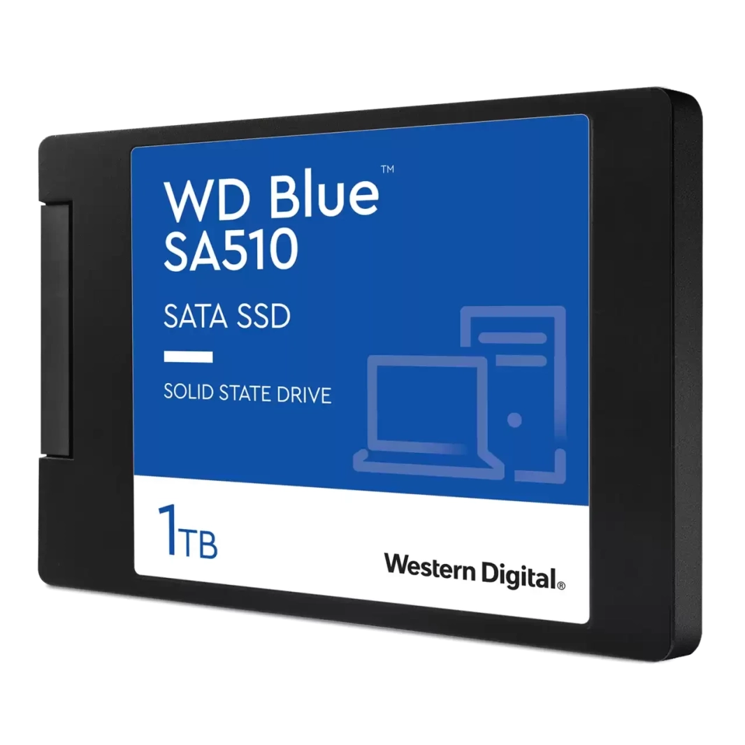 محرك أقراص الحالة الصلبة الداخلي WD Blue SA510 بسعة 1 تيرابايت SATA مقاس 2.5 بوصة/7 مم بسرعة تصل إلى 560 ميجابايت/ثانية