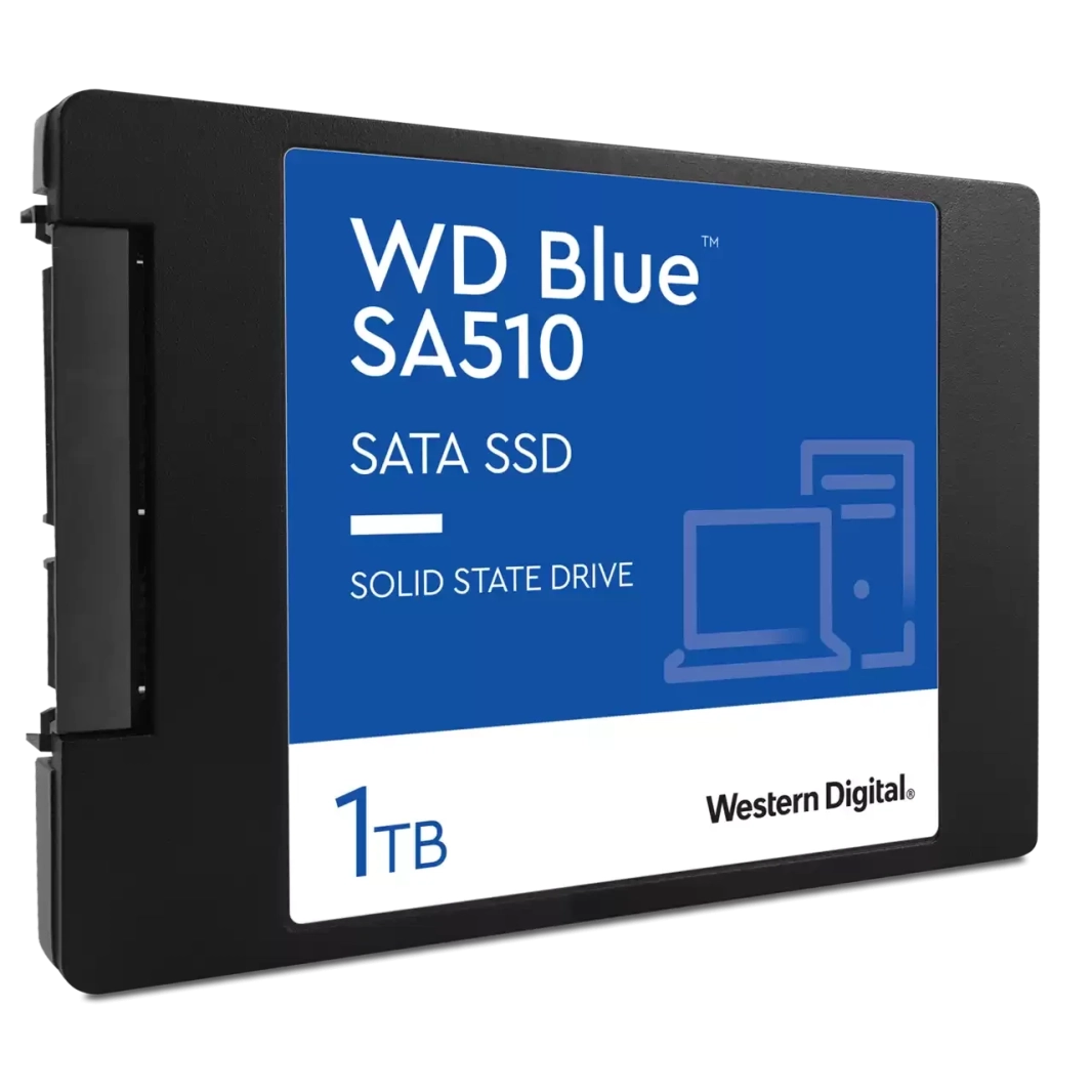 محرك أقراص الحالة الصلبة الداخلي WD Blue SA510 بسعة 1 تيرابايت SATA مقاس 2.5 بوصة/7 مم بسرعة تصل إلى 560 ميجابايت/ثانية