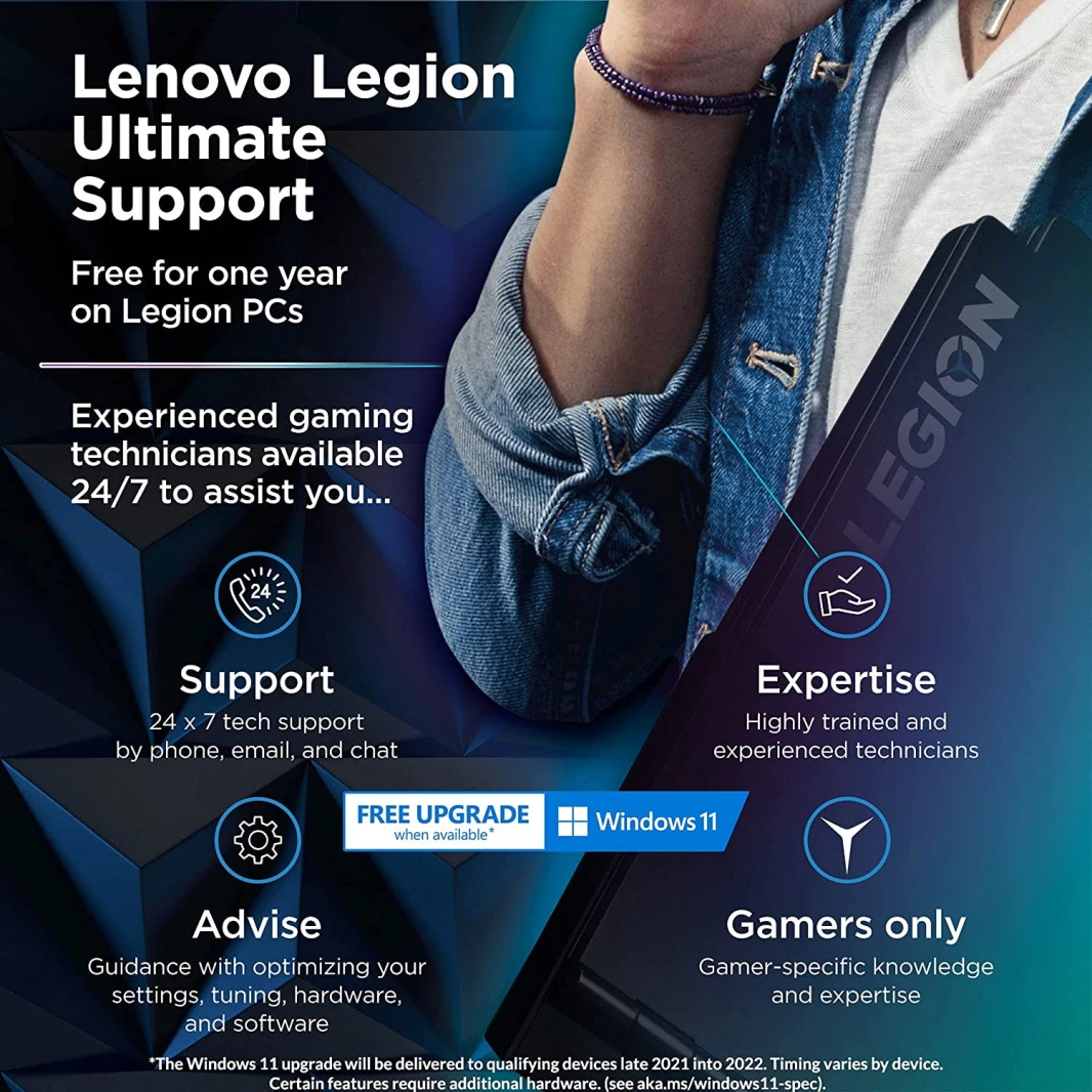 Lenovo Legion 5 15ITH6 Intel® 11Th Gen Core™ I7-11800H , 16 جيجا بايت رام , 512 جيجا بايت NVMe® SSD , Nvidia® Geforce™ RTX 3050 Ti 4 جيجا بايت GDDR6, 15.6 IPS 1920 x 1080 (FHD) 165Hz 8ms , Windows 10 Pro - أسود