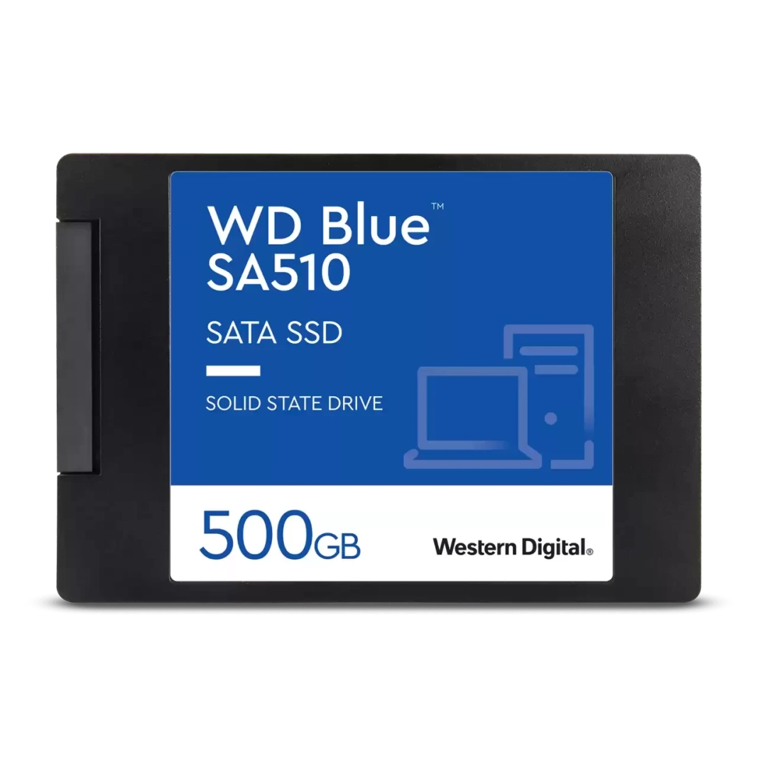 محرك أقراص الحالة الصلبة الداخلي WD Blue SA510 بسعة 500 جيجابايت SATA مقاس 2.5 بوصة/7 مم بسرعة تصل إلى 560 ميجابايت/ثانية