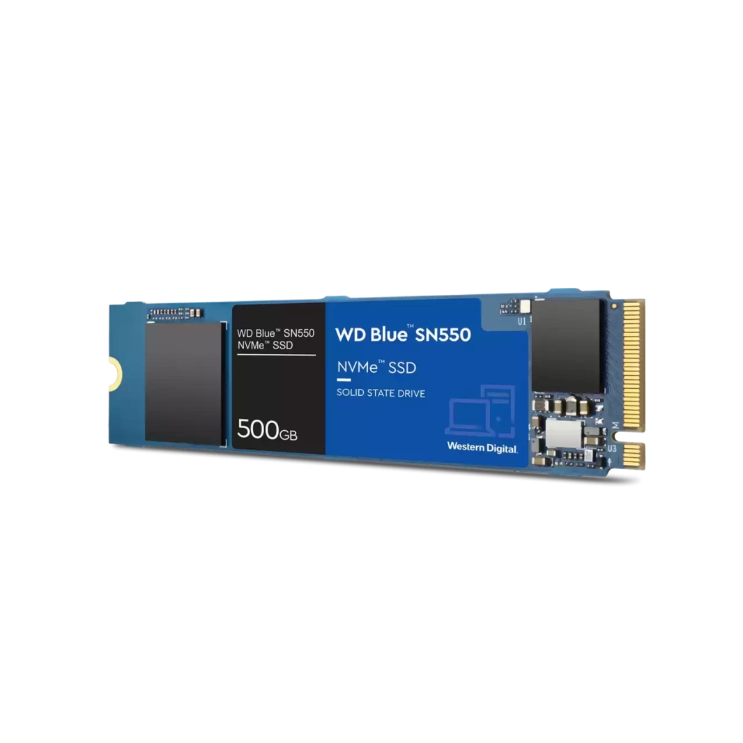 Western Digital 500GB WD Blue SN550 NVMe® SSD - PCIe Gen3 x4 8 GB/s، M.2 2280، 3D NAND، حتى 2400 ميجابايت/ثانية