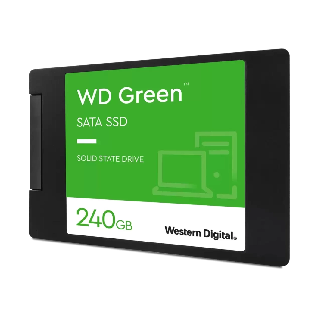 محرك أقراص الحالة الصلبة SSD داخلي للكمبيوتر الشخصي من Western Digital WD Green بسعة 240 جيجابايت - SATA III بسرعة 6 جيجابايت/ثانية، مقاس 2.5 بوصة/7 مم، حتى 550 ميجابايت/ثانية