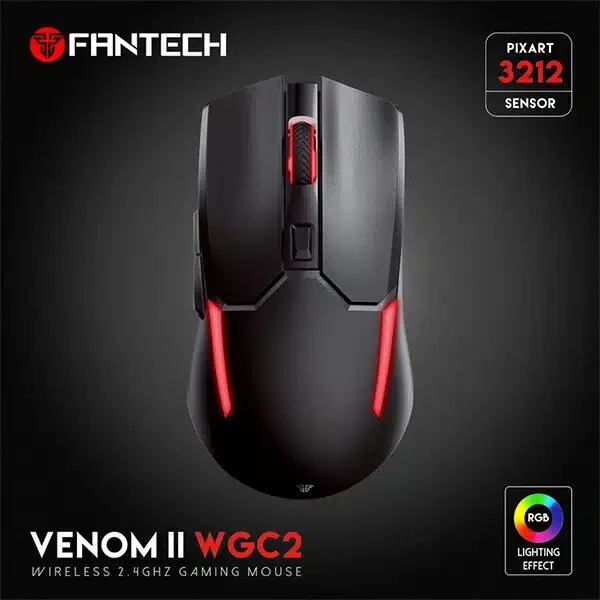 ماوس الألعاب اللاسلكي القابل لإعادة الشحن FANTECH VENOM II WGC2 – إصدار VIBE