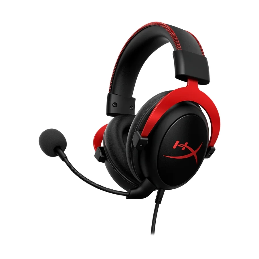 سماعة رأس HyperX Cloud II للألعاب بصوت محيطي افتراضي 7.1 لأجهزة الكمبيوتر / PS4 / Mac / الأجهزة المحمولة - بطاقة صوت USB، مشغلات 53 مم، مغناطيس نيودينيوم، ميكروفون مضاد للضوضاء وإلغاء الضوضاء