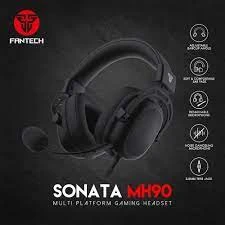 سماعة رأس FANTECH SONATA MH90 للألعاب متعددة المنصات، محرك مكبر صوت 53 مم، ميكروفون قابل للفصل، خفيف الوزن ومتين، متوافق مع منصات متعددة، سماعة أذن قابلة للتعديل، عصابة رأس قابلة للتعديل