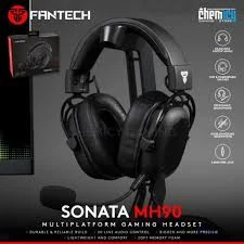 سماعة رأس FANTECH SONATA MH90 للألعاب متعددة المنصات، محرك مكبر صوت 53 مم، ميكروفون قابل للفصل، خفيف الوزن ومتين، متوافق مع منصات متعددة، سماعة أذن قابلة للتعديل، عصابة رأس قابلة للتعديل