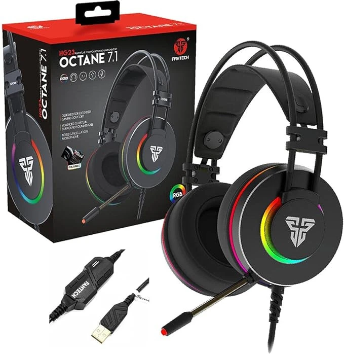 سماعة الألعاب Fantech HG23 Octane 7.1 Virtual Surrounded Software | RGB LED Gaming Headset | Full Control | USB Interface | For Computer