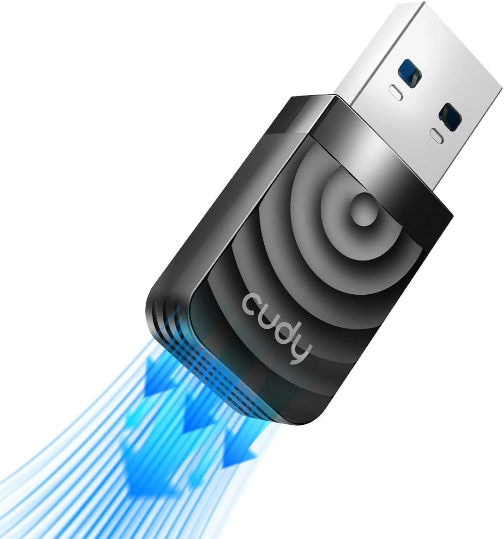 محول Cudy WU1300S AC 1300Mbps WiFi USB 3.0 للكمبيوتر الشخصي، 400Mbps + 867Mbps USB WiFi Dongle، 5Ghz /2.4Ghz، USB 3.0 لسرعة أعلى، متوافق مع Windows Vista /7/8/8.1/10، Mac OS، Linux