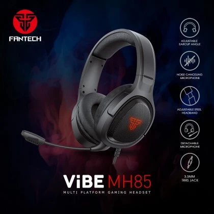 سماعة ألعاب FANTECH VIBE MH85 متعددة المنصات سماعة ألعاب ستيريو 3.5 مم مرنة / 333 جرام بدون كابل TRRS + USB