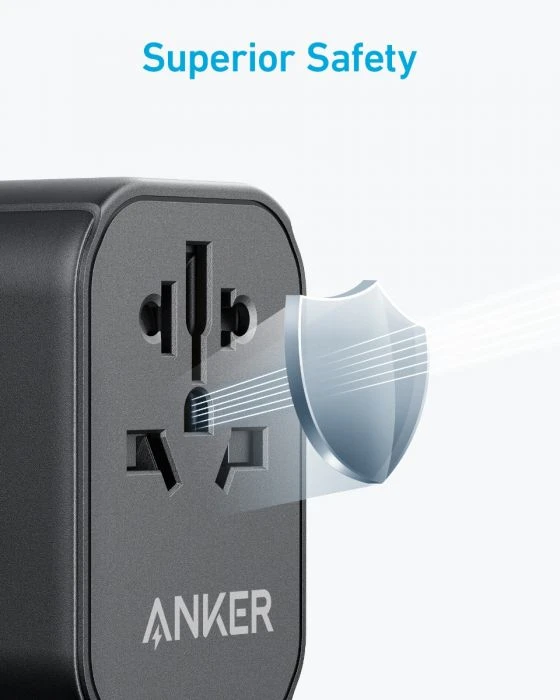 محول سفر Anker PowerExtend USB-C بقوة 30 وات - أسود