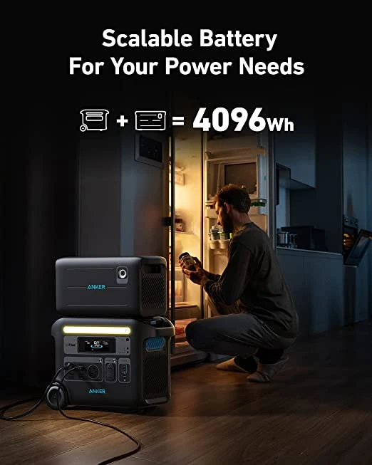 بطارية Anker 767 المحمولة (GaNPrime PowerHouse 2048Wh) باللون الأسود