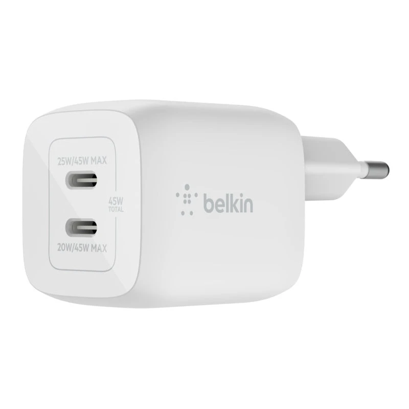 كابل Belkin Dual 45W USB-C PD GaN مع PPS