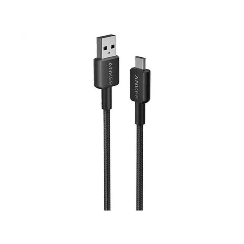 كابل Anker 322 USB-A إلى USB-C بطول 3 أقدام (مضفر) أبيض