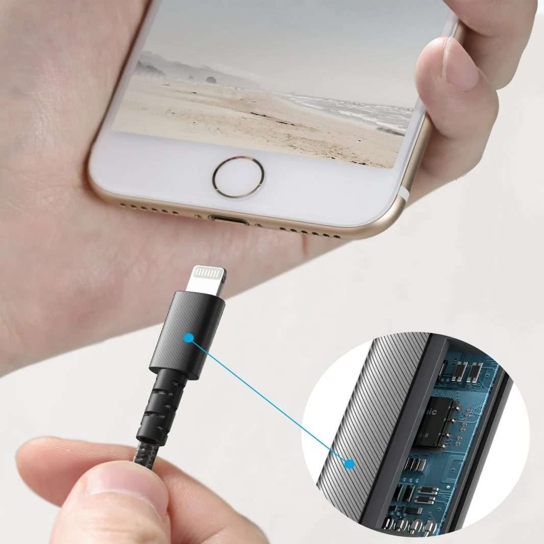 كابل USB Anker PowerLine Select+ بموصل Lightning باللون الأسود