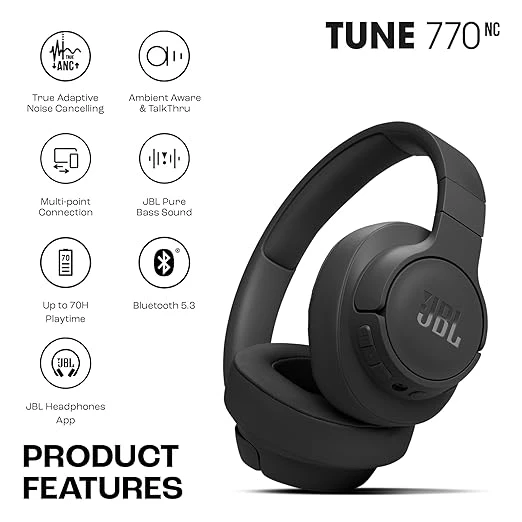 سماعات JBL Tune 770NC اللاسلكية فوق الأذن