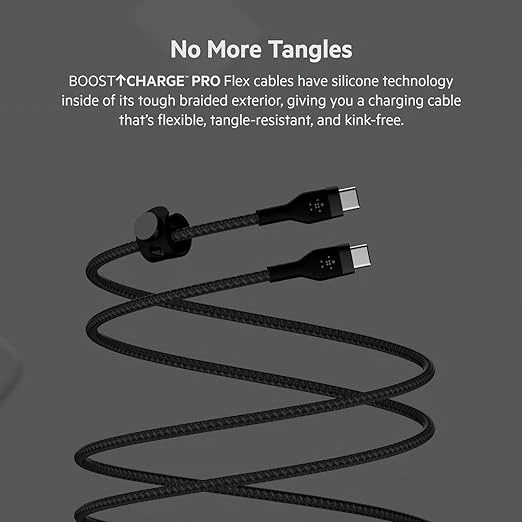 كابل سيليكون Belkin BoostCharge Flex USB-C إلى USB-C، 3 متر،