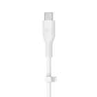 كابل Belkin BOOST Flex USB-C سيليكون مع موصل Lightning، 1 متر، أبيض