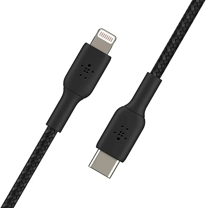 كابل Belkin BOOST CHARGE™ Lightning إلى USB-C مضفر، 2 متر، أسود