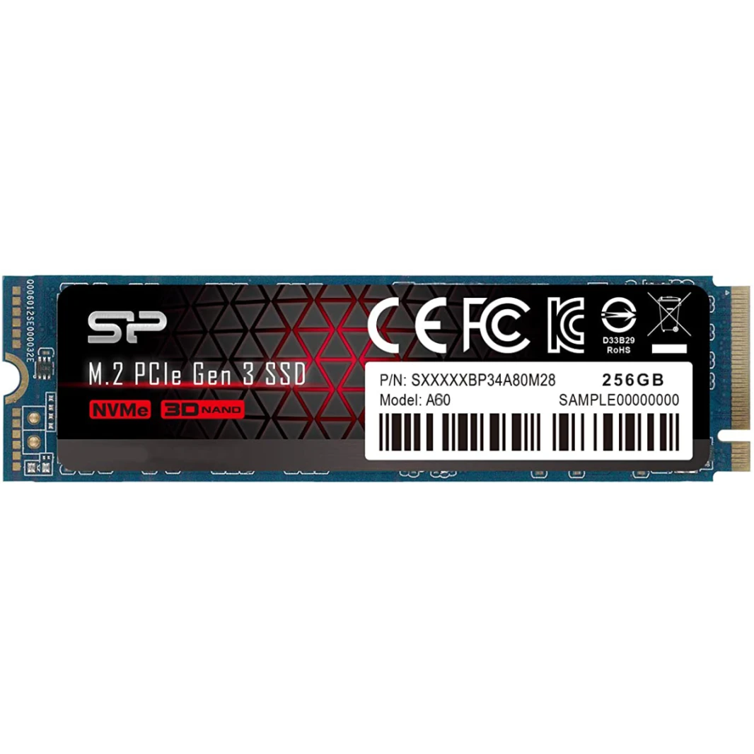 وحدة تخزين Silicon Power PCIe Gen3×4 P34A60 NVME سعة 256 جيجابايت