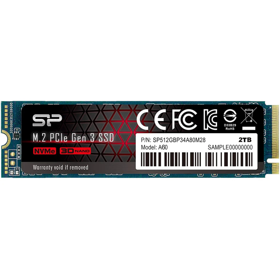 وحدة تخزين سيليكون باور PCIe Gen3×4 P34A60 NVME سعة 2 تيرابايت