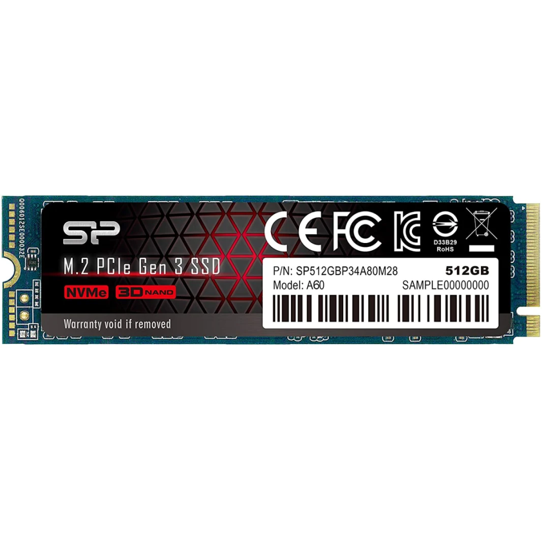 وحدة تخزين Silicon Power PCIe Gen3×4 P34A60 NVME سعة 512 جيجابايت