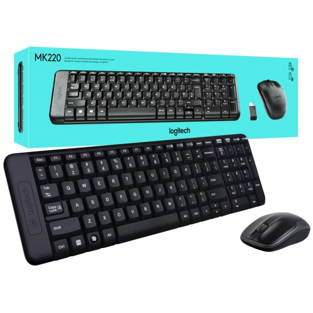 مجموعة لوحة المفاتيح والماوس اللاسلكية Logitech MK220