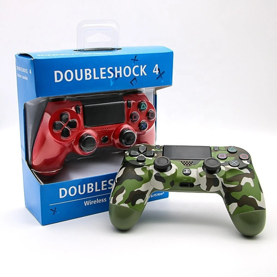 وحدة تحكم لاسلكية لجهاز PS4 Double Shock (الجيش-الأحمر-الأخضر-الأزرق)