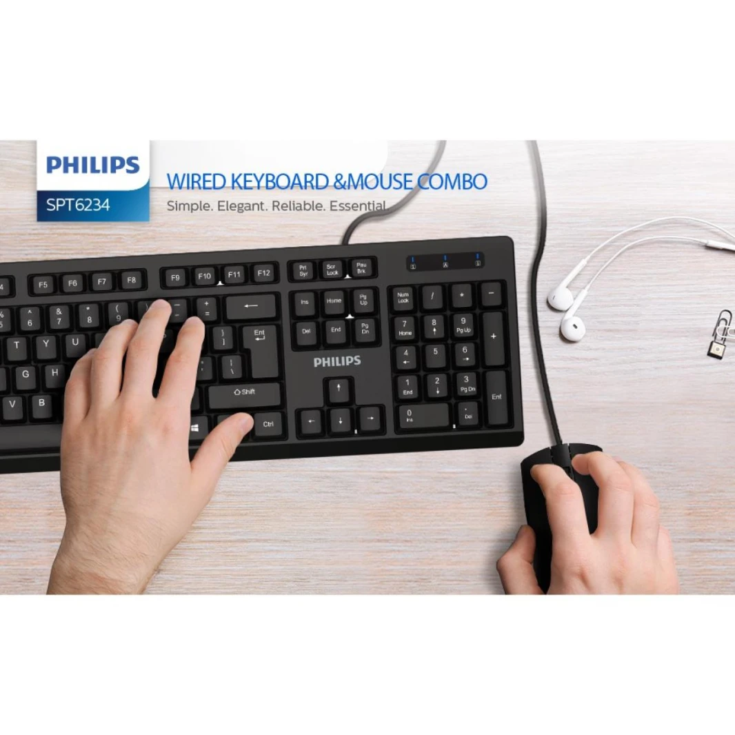 مجموعة لوحة المفاتيح والفأرة السلكية Philips C284